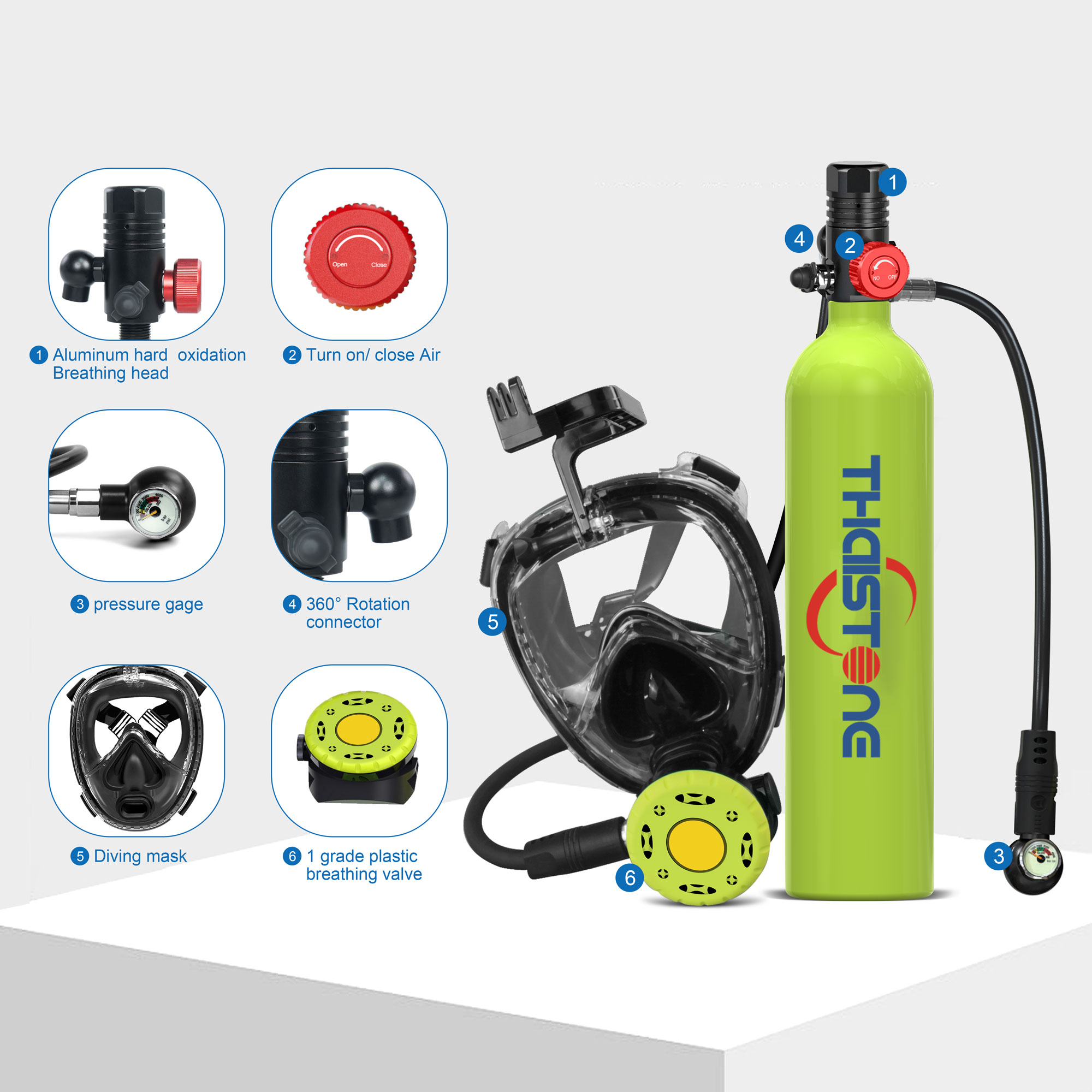 THAISTONE 1L Scuba Oxygen Tank - Aquatic Diving recensione e prezzo