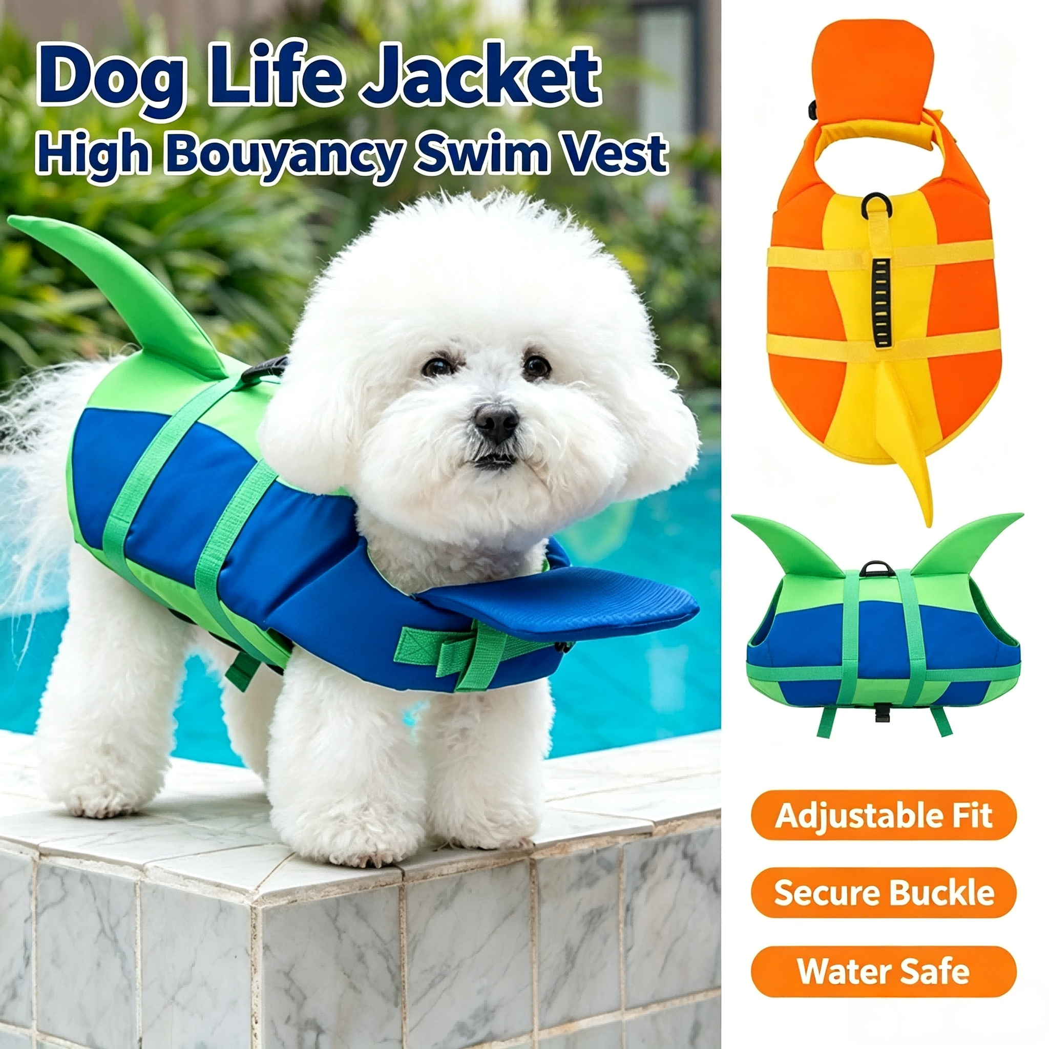 Shark Dog Life Jacket Pet Swim - Life Jacket Buoyancy recensione e prezzo