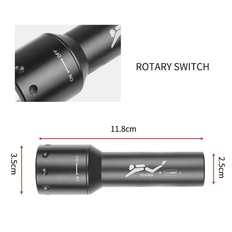 New T6 LED Diving Torch Long-R - Aquatic Diving recensione e prezzo
